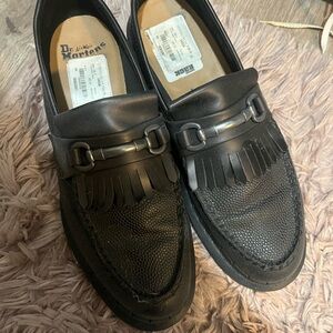 Dr. Martens Black Fringe Loafers